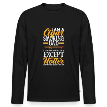 Zigarrenraucher Papa Zigarren Rauchen Geschenk - Männer Premium Bio Langarmshirt - Schwarz - Vorne - Nico (187cm)