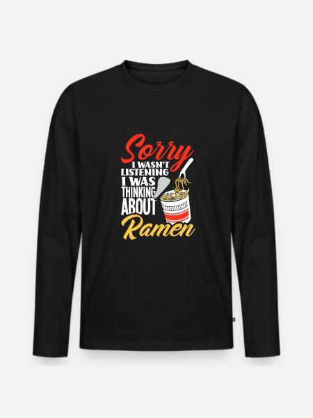Funny Ramen Gift - Men's Premium Organic Long Sleeve Shirt - black