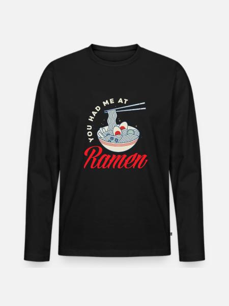 Funny Ramen Gift - Men's Premium Organic Long Sleeve Shirt - black