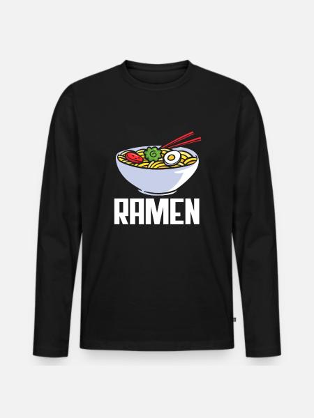 Funny Ramen Gift - Men's Premium Organic Long Sleeve Shirt - black