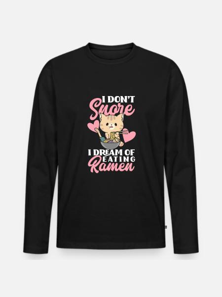 Funny Ramen Lover Gift - Men's Premium Organic Long Sleeve Shirt - black