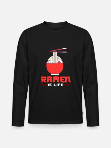 Funny Ramen Lover Gift - Men's Premium Organic Long Sleeve Shirt - black