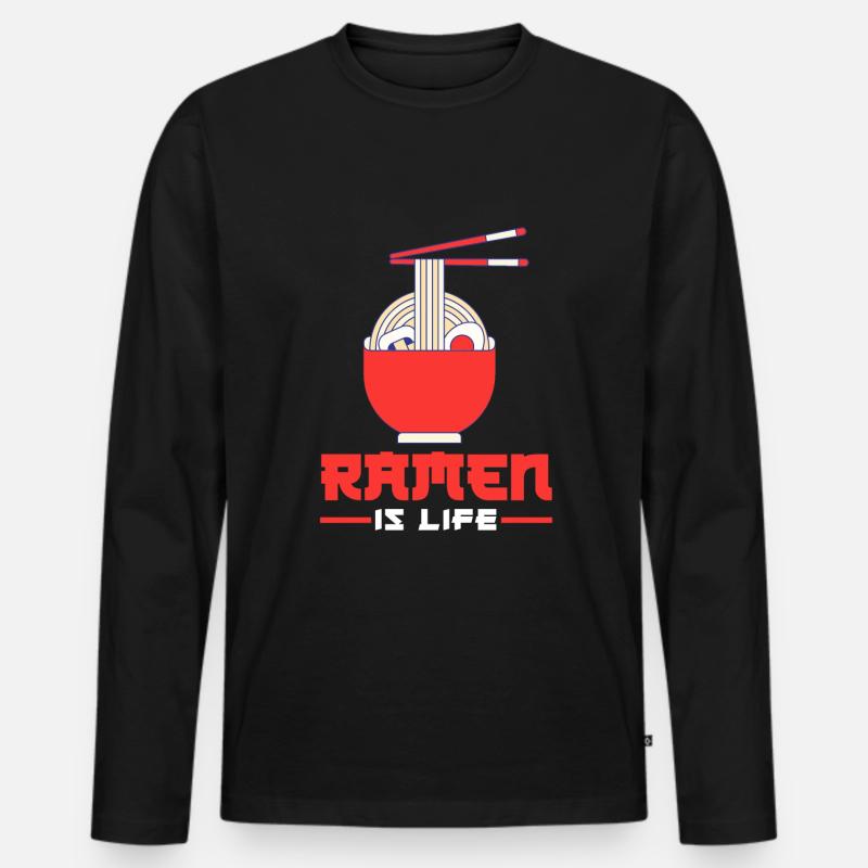 Lustiges Ramen Liebhaber Geschenk - Männer Premium Bio Langarmshirt - Schwarz