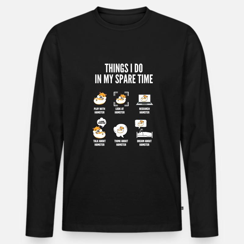 Lustiges Hamster Geschenk - Männer Premium Bio Langarmshirt - Schwarz