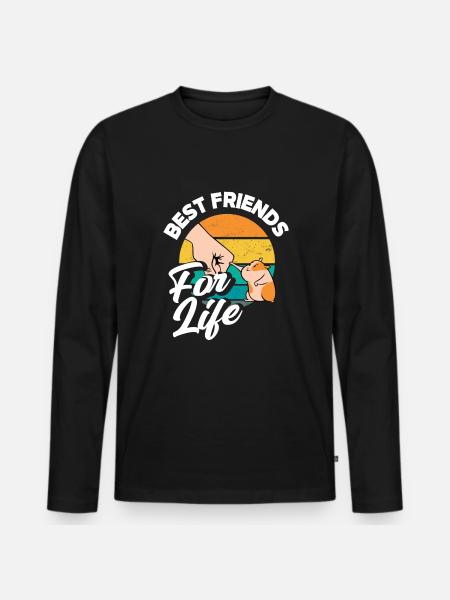 Funny Hamster Gift - Men's Premium Organic Long Sleeve Shirt - black
