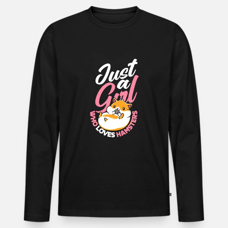 Funny Hamster Gift - Men's Premium Organic Long Sleeve Shirt - black