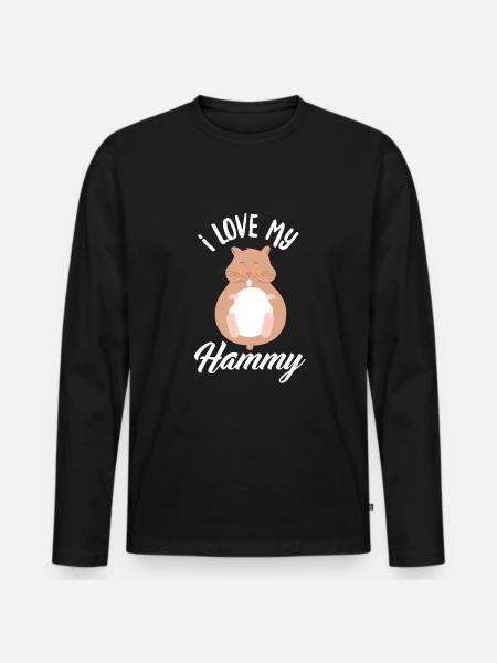 Funny Hamster Gift - Men's Premium Organic Long Sleeve Shirt - black