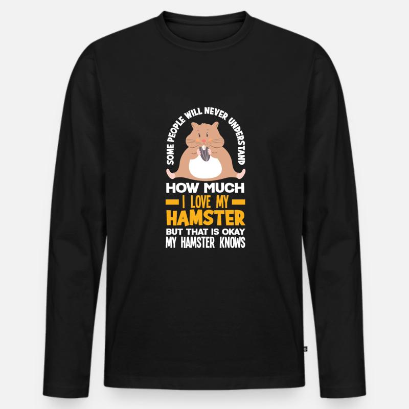 Lustiges Hamster Geschenk - Männer Premium Bio Langarmshirt - Schwarz