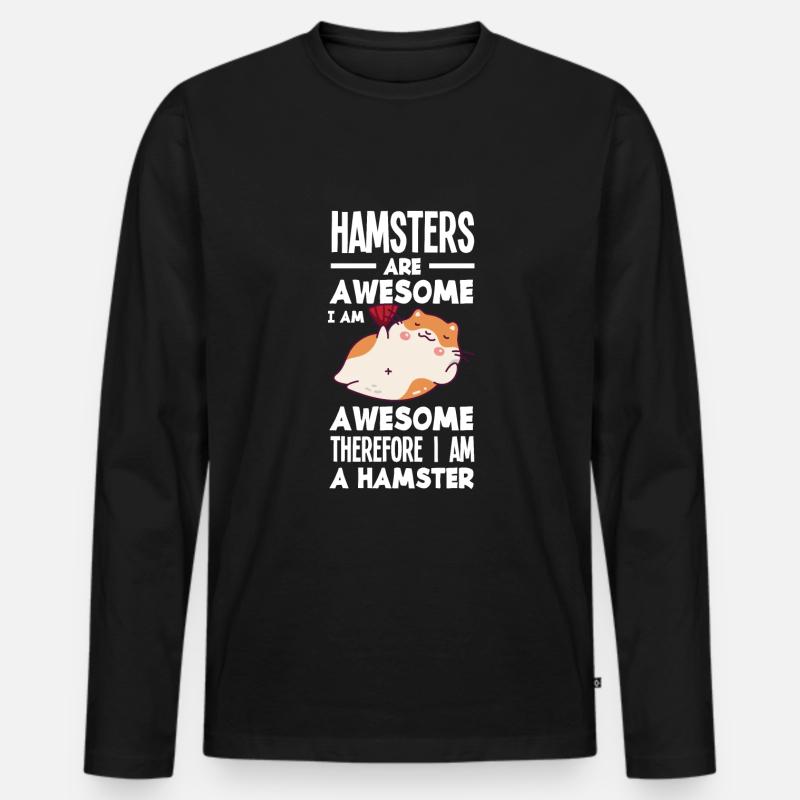 Lustiges Hamster Geschenk - Männer Premium Bio Langarmshirt - Schwarz