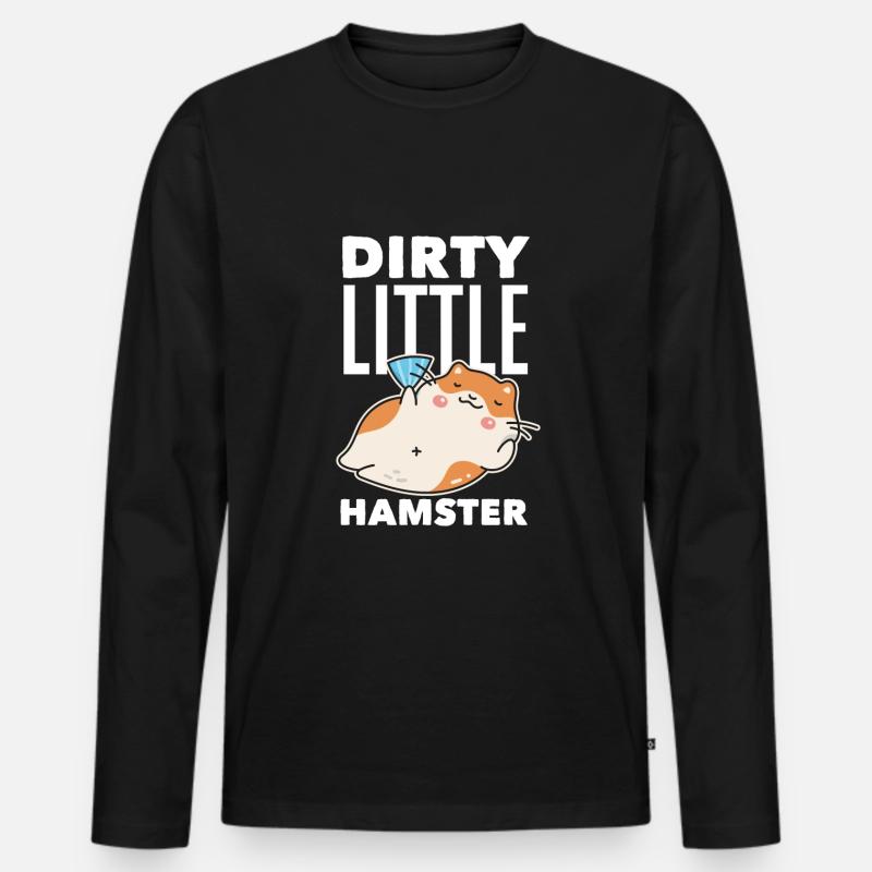 Lustiges Hamster Geschenk - Männer Premium Bio Langarmshirt - Schwarz