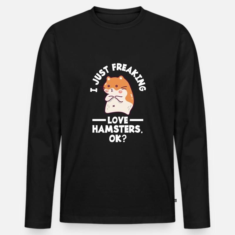 Funny Hamster Gift - Men's Premium Organic Long Sleeve Shirt - black