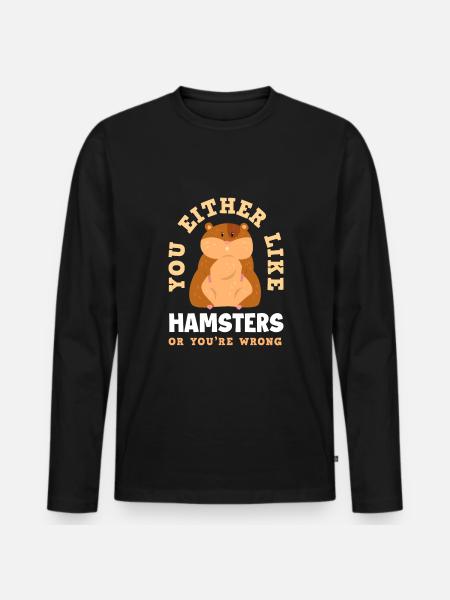 Drôle de cadeau de hamster - T-shirt manches longues Premium bio Homme - noir