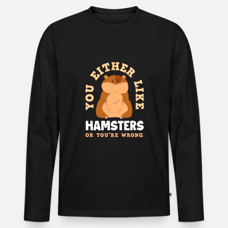 Funny Hamster Gift - Men's Premium Organic Long Sleeve Shirt - black