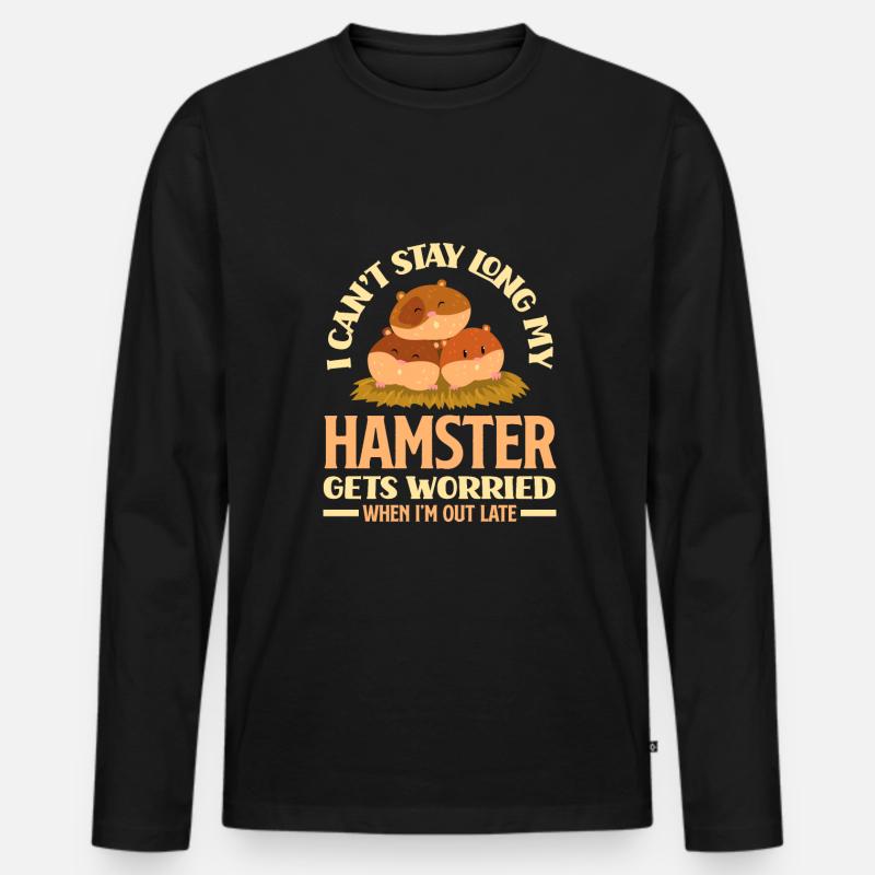 Lustiges Hamster Geschenk - Männer Premium Bio Langarmshirt - Schwarz