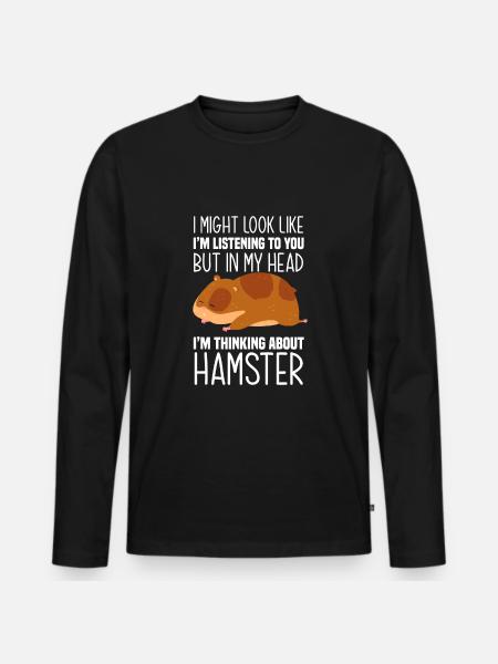 Funny Hamster Gift - Men's Premium Organic Long Sleeve Shirt - black