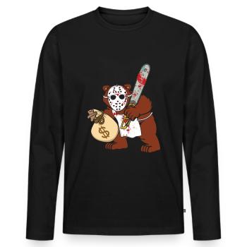 Horror Movie Character Monster Bear Saw Halloween - Männer Premium Bio Langarmshirt - Schwarz - Vorne - Nico (187cm)