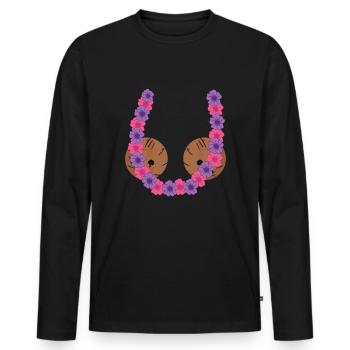 Drôle de costume hawaïen pour Halloween - T-shirt manches longues Premium bio Homme - noir - Devant - Nico (187cm)