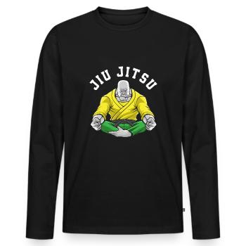 Jiu Jitsu Jiu Jitsu Jiu Jitsu - T-shirt manches longues Premium bio Homme - noir - Devant - Nico (187cm)