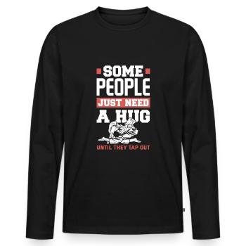 Jiu Jitsu Jiu Jitsu Jiu Jitsu - T-shirt manches longues Premium bio Homme - noir - Devant - Nico (187cm)