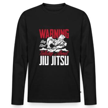 Jiu Jitsu Jiu Jitsu Jiu Jitsu - T-shirt manches longues Premium bio Homme - noir - Devant - Nico (187cm)