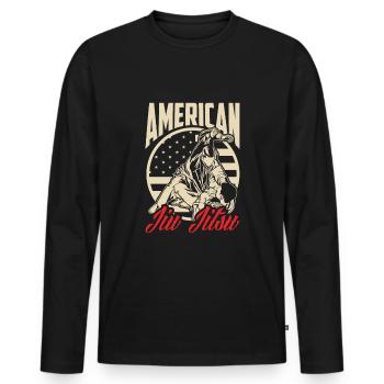 Jiu Jitsu Jiu Jitsu Jiu Jitsu - T-shirt manches longues Premium bio Homme - noir - Devant - Nico (187cm)