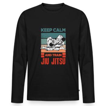Jiu Jitsu Jiu Jitsu Jiu Jitsu - T-shirt manches longues Premium bio Homme - noir - Devant - Nico (187cm)