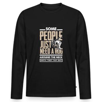 Jiu Jitsu Jiu Jitsu Jiu Jitsu - T-shirt manches longues Premium bio Homme - noir - Devant - Nico (187cm)