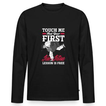 Jiu Jitsu Jiu Jitsu Jiu Jitsu - T-shirt manches longues Premium bio Homme - noir - Devant - Nico (187cm)