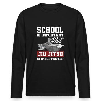 Jiu Jitsu Jiu Jitsu Jiu Jitsu - T-shirt manches longues Premium bio Homme - noir - Devant - Nico (187cm)