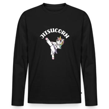 Jiu Jitsu Jiu Jitsu Jiu Jitsu - T-shirt manches longues Premium bio Homme - noir - Devant - Nico (187cm)