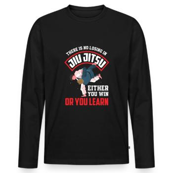 Jiu Jitsu Jiu Jitsu Jiu Jitsu - T-shirt manches longues Premium bio Homme - noir - Devant - Nico (187cm)