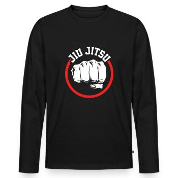 Jiu Jitsu Jiu Jitsu Jiu Jitsu - T-shirt manches longues Premium bio Homme - noir - Devant - Nico (187cm)