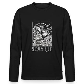 Skeleton Bones Tarot Card Occult Stay Gothic - Männer Premium Bio Langarmshirt - Schwarz - Vorne - Nico (187cm)