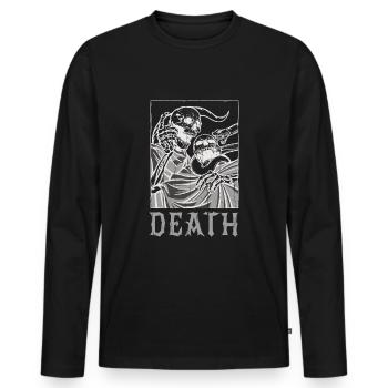 Skeleton Bones Tarot Card Occult Death Gothic - Männer Premium Bio Langarmshirt - Schwarz - Vorne - Nico (187cm)