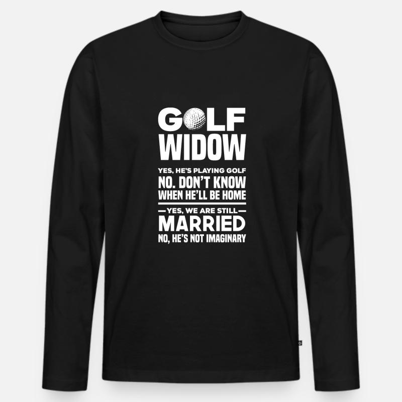 Lustiges Golfen Golf Golfer Geschenk - Männer Premium Bio Langarmshirt - Schwarz