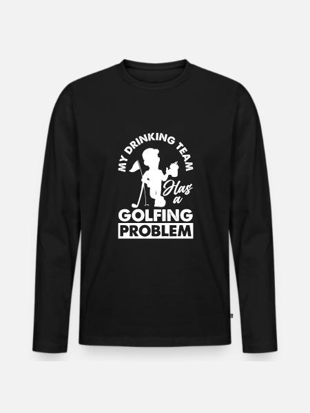 Fun Golf Golf Golfer Gift - Men's Premium Organic Long Sleeve Shirt - black