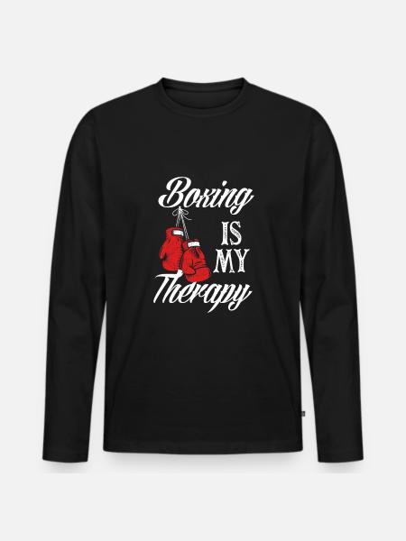 Funny Boxing Boxer Gift - Men's Premium Organic Long Sleeve Shirt - black