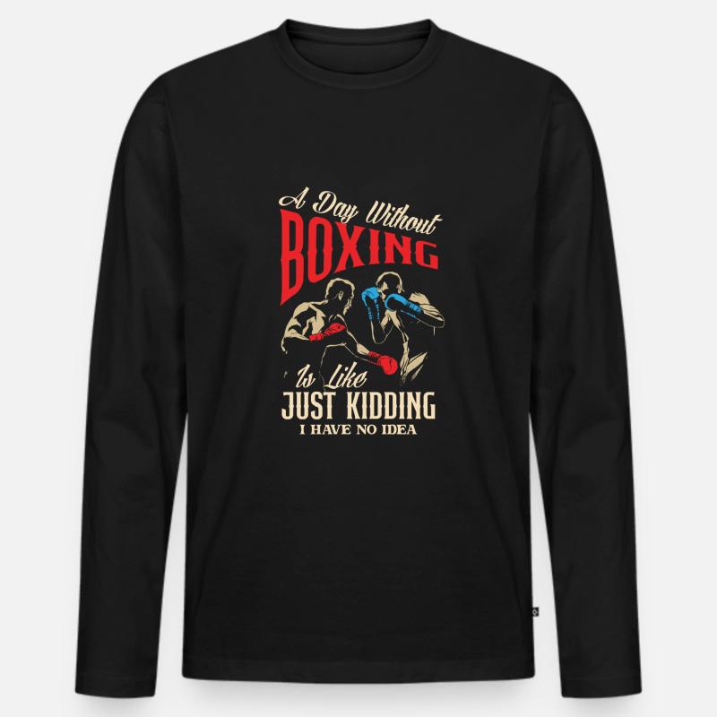 Lustiges Boxen Boxer Geschenk - Männer Premium Bio Langarmshirt - Schwarz