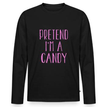 Drôle de faire semblant que je suis candy costume pour Halloween - T-shirt manches longues Premium bio Homme - noir - Devant - Nico (187cm)