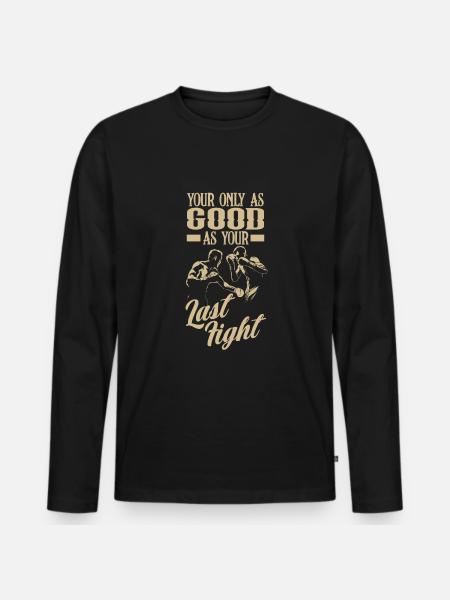 Funny Boxing Boxer Gift - Men's Premium Organic Long Sleeve Shirt - black