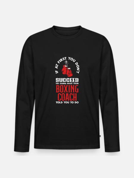 Funny Boxing Boxer Trainer Gift - Men's Premium Organic Long Sleeve Shirt - black