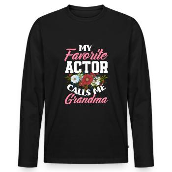 Drôle d’acteur Actrice Cadeau - T-shirt manches longues Premium bio Homme - noir - Devant - Nico (187cm)