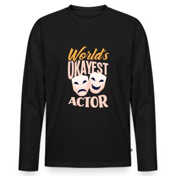 Drôle d’acteur Actrice Cadeau - T-shirt manches longues Premium bio Homme - noir - Devant - Nico (187cm)