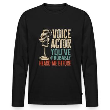 Drôle d’acteur Actrice Cadeau - T-shirt manches longues Premium bio Homme - noir - Devant - Nico (187cm)
