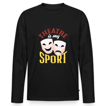 Drôle d’acteur Actrice Cadeau - T-shirt manches longues Premium bio Homme - noir - Devant - Nico (187cm)