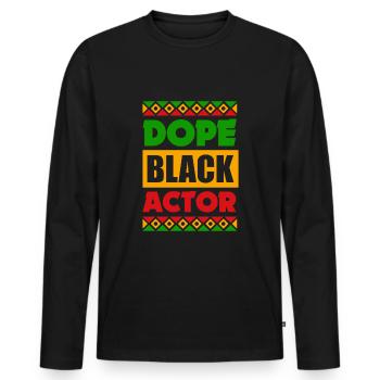 Drôle d’acteur Actrice Cadeau - T-shirt manches longues Premium bio Homme - noir - Devant - Nico (187cm)