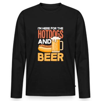 Hot Dog Hot Dogs Lover Cadeau - T-shirt manches longues Premium bio Homme - noir - Devant - Nico (187cm)