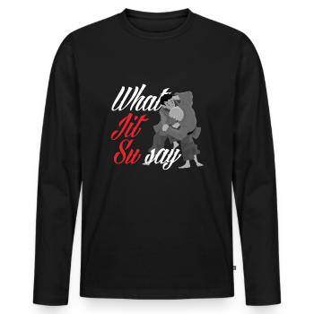 Jiu Jitsu Jiu Jitsu Jiu Jitsu - T-shirt manches longues Premium bio Homme - noir - Devant - Nico (187cm)