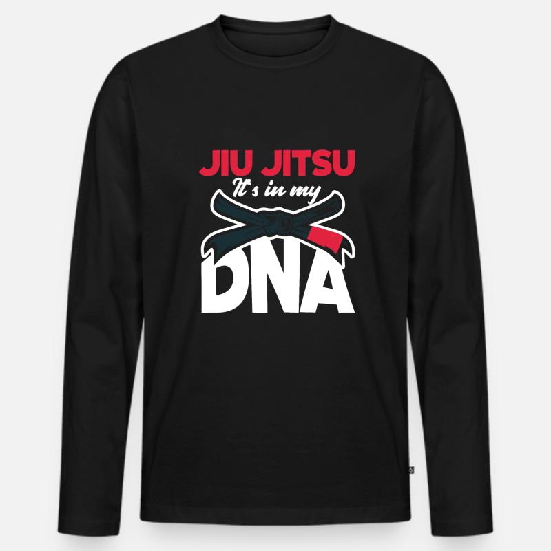 Jiu Jitsu Jiu Jitsu Jiu Jitsu - Maglia a manica lunga ecologica premium da uomo - nero