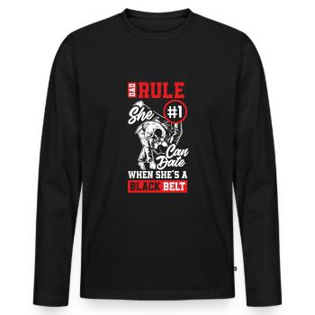 Jiu Jitsu Jiu Jitsu Jiu Jitsu - T-shirt manches longues Premium bio Homme - noir - Devant - Nico (187cm)